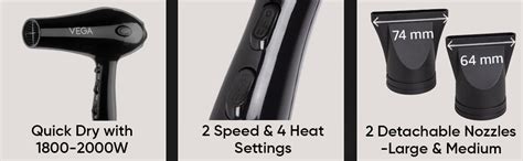 Buy Vega Pro Touch 1800-2000W Hair Dryer Online | Fast Drying