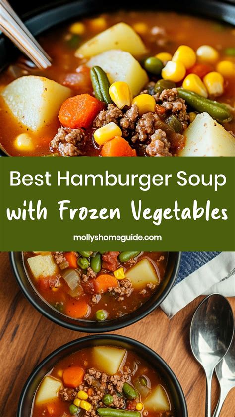 Best Hamburger Soup with Frozen Vegetables | Recipe | Easy vegetable ...