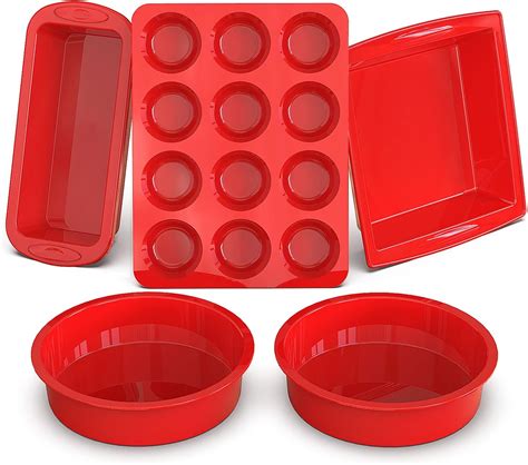 SILIVO 5-Piece Silicone Baking Pans Sets - Nonstick Silicone Bakeware ...