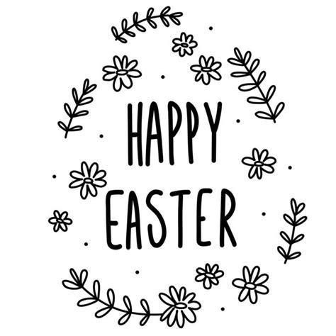Happy Easter Black And White Vector Art, Icons, and Graphics for Free ...