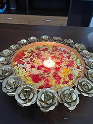 Buy JR Handicrafts World Round Flower Border Designer Urli(Set Of 1 ...