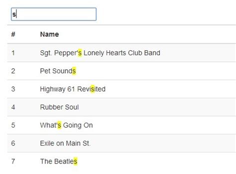 Image result for jQuery Table Filter