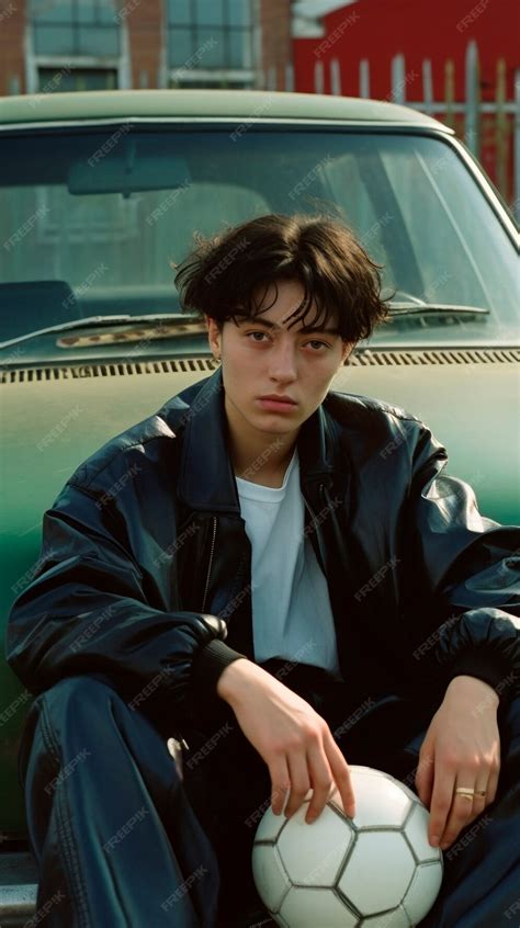 Ritratto di uomo con pallone da calcio | Immagine generata dall'IA