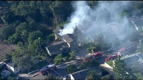 Chopper 8 Raw Video: House fire in El Cajon | cbs8.com
