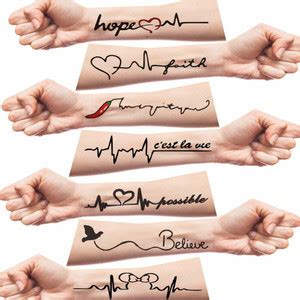 voorkoms Love Heart Arrow Colorful Temporary Tattoo Waterproof - Price ...
