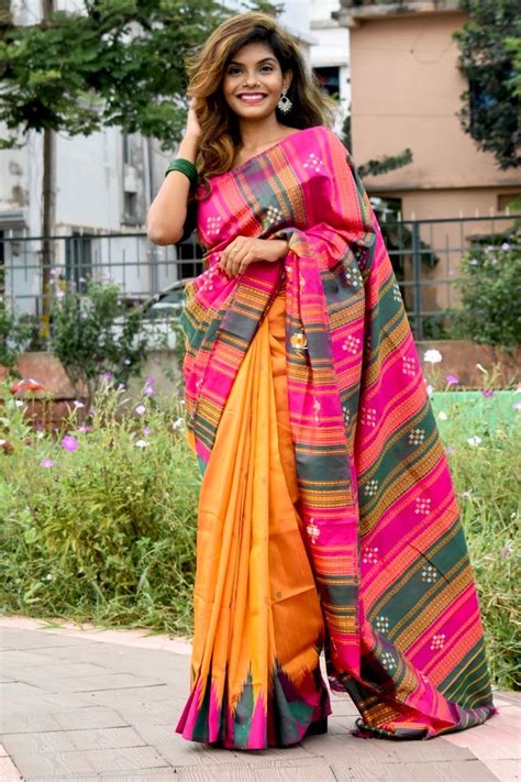 BRIDAL RESPLENDENT DOUBLE ANCHAL BERHAMPURI SILK PATTA SAREE – Fabodisha