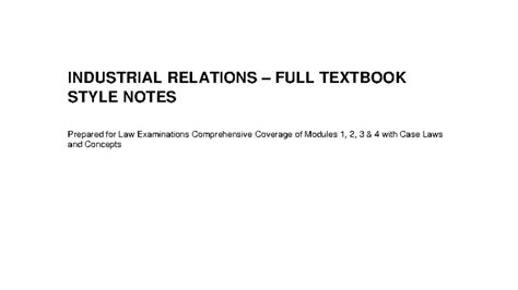 Industrial Relations FULL Textbook - INDUSTRIAL RELATIONS – FULL ...