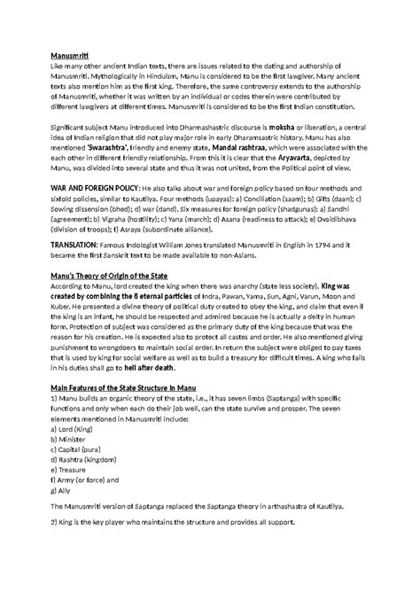 Manusmriti intro state structure social laws and women - Manusmriti ...