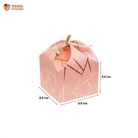 Dom Box | Hamper Box | Peach (8.0 cm x 8.0 cm x 6.0 cm)– Rama Packaging