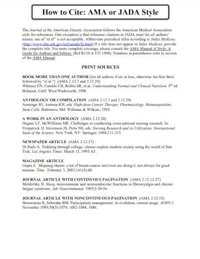 Image result for AMA Style Citation Example