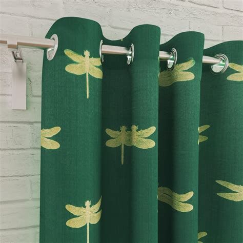 Buy Corsica Dragonfly Set of 2 Printed Blackout Door Curtains from ...