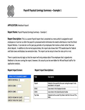 Image result for Payroll Summary Example