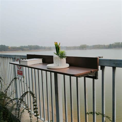 Portable Adjustable Folding Balcony Deck Table Hanging Patio Railing ...