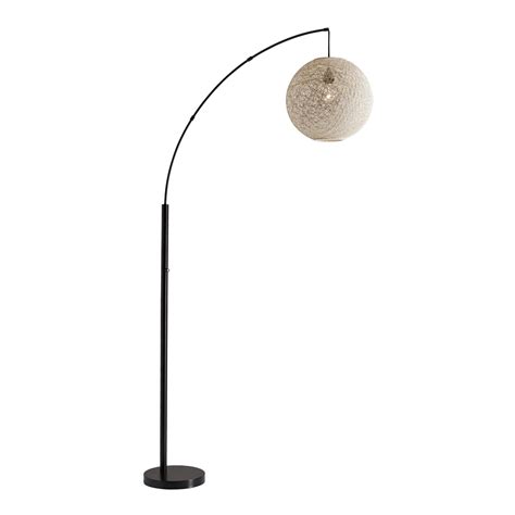 Havana Bronze Metal And Cream Rattan Arc Floor Lamp - World Market ...