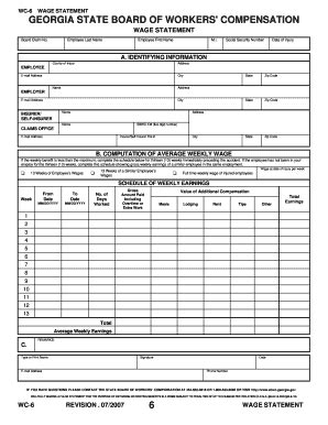 2011-2026 Form GA WC-6 - Blank Fillable Template | Fill Out, Print ...