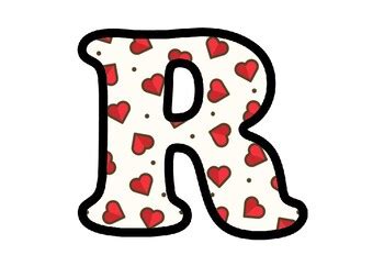 Hearts Valentine’s Day Bulletin Board Letters, Numbers Symbols, Class ...