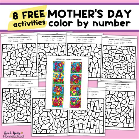 Mother S Day Color By Number Mothers Day Color By Number Printables