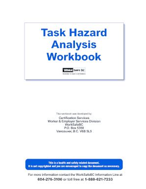 Fillable Online JHSC Task Hazard Analysis Workbook Fax Email Print ...