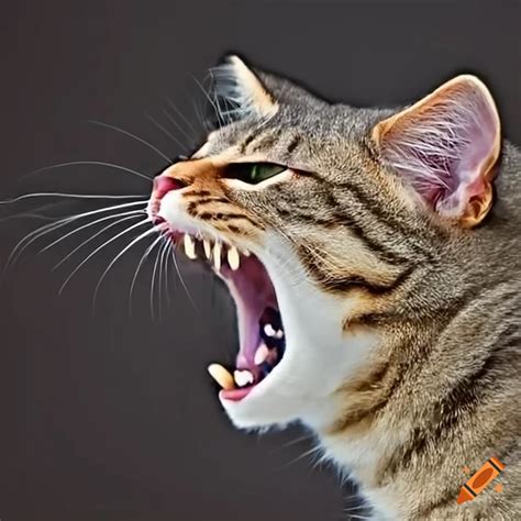 Cat Hiss Side View