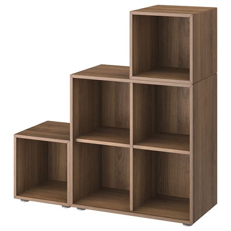 EKET cabinet combination with feet, walnut effect, 105x35x107 cm (413 ...