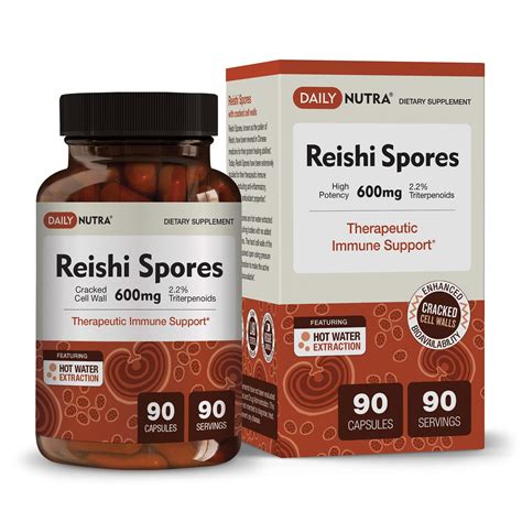 Buy DailyNutra Reishi Spores 600mg - Therapeutic Immune Booster with 2. ...