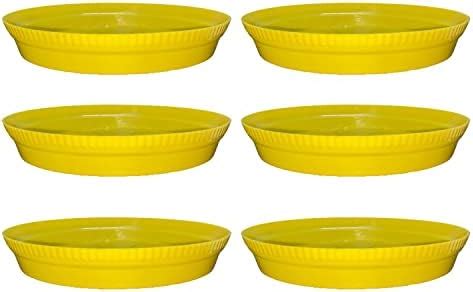 GREENRI 4 Inches (Pack of 6) Heavy Duty Plastic Round Planter Pot ...