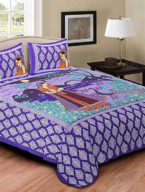 Kraftidy bedsheets for Double Bed Cotton bedsheet with 2 Pillow Covers ...