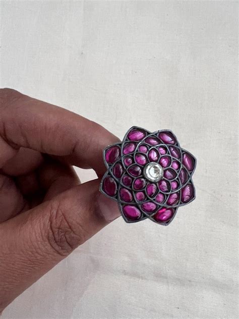 Pink kemp flower adjustable ring | House of Taamara
