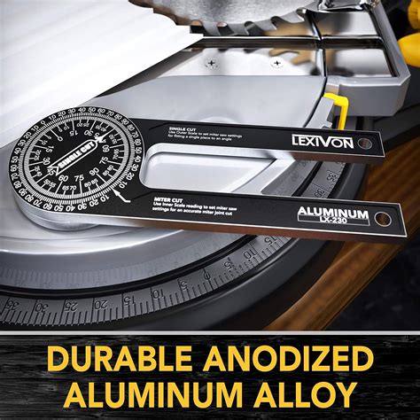 Buy LEXIVON Aluminum Miter Saw Protractor | 7-Inch Rust Proof Angle ...