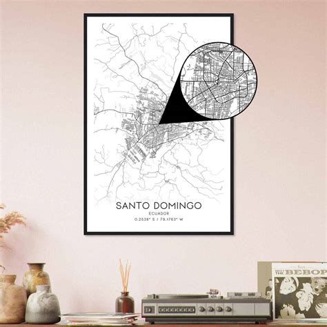 Santo Domingo Ecuador Map Poster, Santo Domingo City Road Wall Art Print - Custom Maps & Posters ...