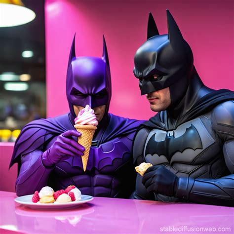 Batman and Sirvan Khosravi Ice Cream Pairing | Stable Diffusion Online
