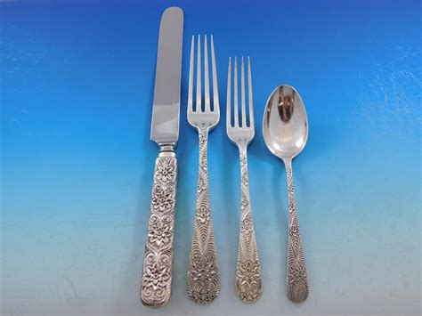 Antique Custom Engraved by Tiffany Sterling Silver Flatware Set Service ...