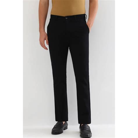 Buy Allen Solly Men Black Regular Fit Solid Casual Trouser Online