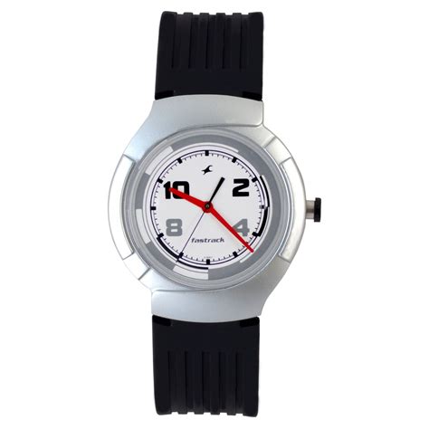 Fastrack Quartz Analog White Dial Plastic Strap Watch for Guys
