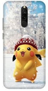 PRINTVEESTA Back Cover for Redmi 8/MZB9073IN Pikachu Pockman Wintter ...
