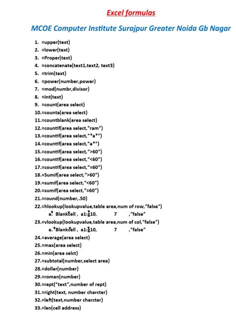 Excel Formulas Download 的图像结果