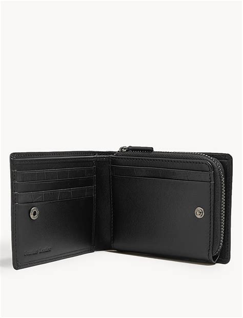 Buy Leather Zip Bi-Fold Cardsafe™ Wallet at Marks & Spencer