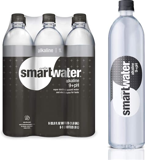 Água alcalina Smartwater 9+Ph, Água Premium Destilada a Vapor, 85 ml (pacote com 6) : Amazon.com ...