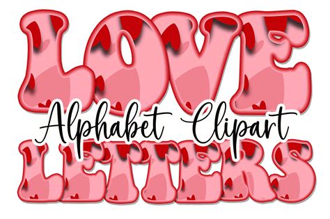 Cute Valentine's Day Alphabet Clipart Graphic by TheDigitalDeli ...