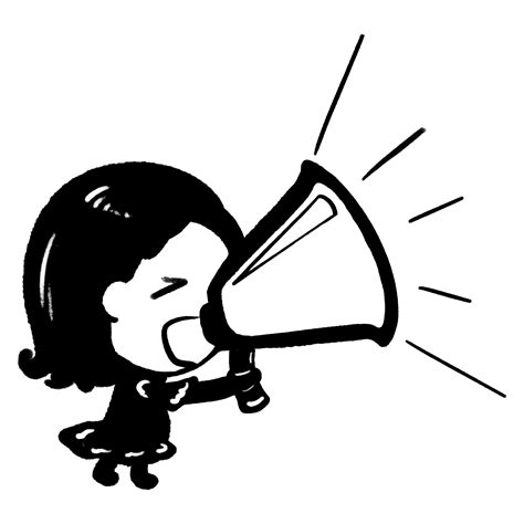 Speak loud monochromatic icon illustration, black and white speaker ...