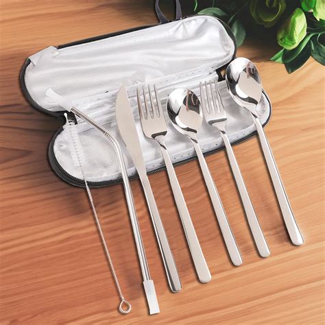 UMAI Portable 7-Piece Stainless Steel Food-Grade Utensil Set - Travel ...
