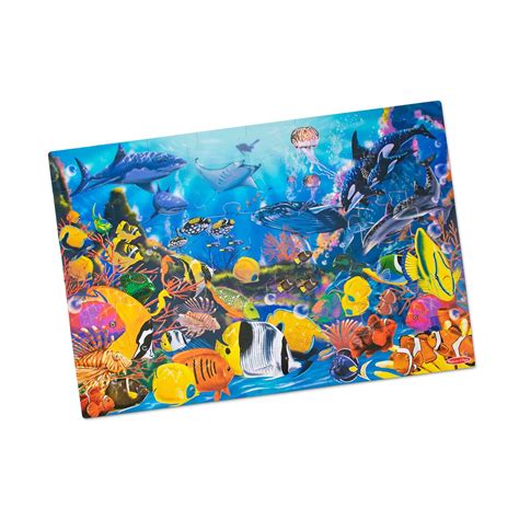 Buy Melissa & Doug Kids Underwater Floor Puzzle (Extra-Thick Cardboard ...