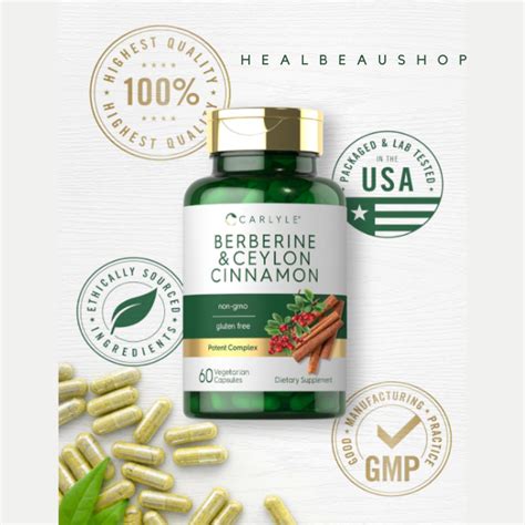 Jual Carlyle Berberine Ceylon Cinnamon 2000mg 60pc Diabetes Antioksidan ...