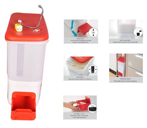 Buy Tupperware Smart Plastic Rice Dispenser Container, 11 Litre ...