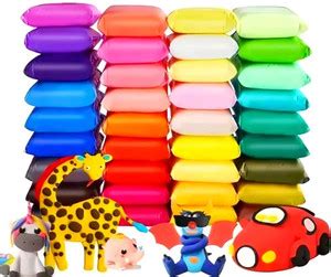 RavAry Clay Art Material Magic Bouncing 12Colors Air Dry Modelling Soft ...
