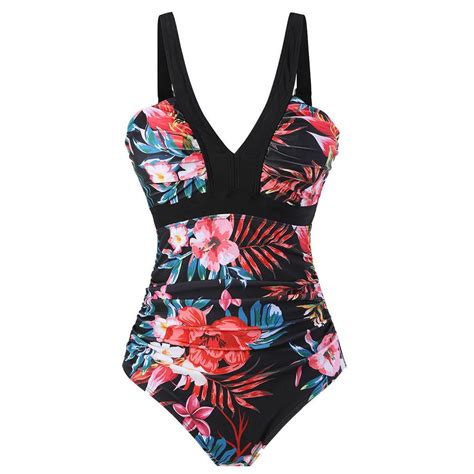 Cheap Women Flower Print Bikini Sexy High Waist Bathing Suit Beach ...