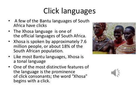 Image result for Example of Xhosa Click Language