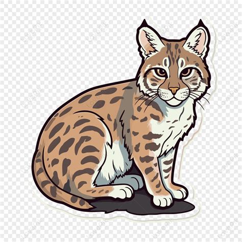 Bobcat Sticker In Black And Brown Vector Clipart,black Stickers PNG ...