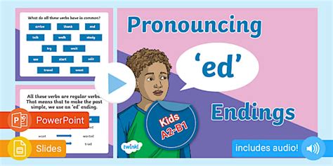 'Ed' Endings Pronunciations [Kids, A2-B1 (teacher made)