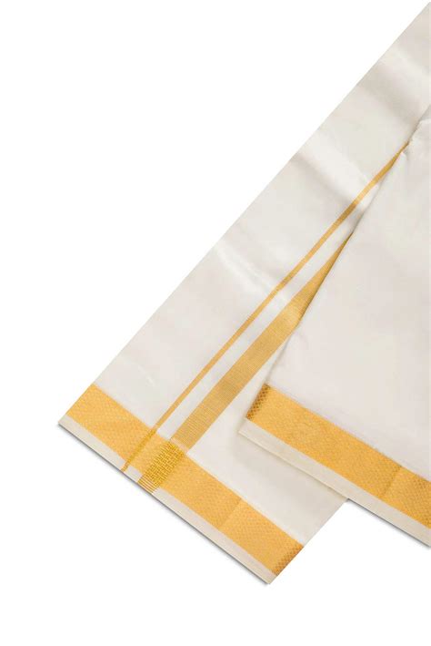 Off White Silk Dhoti With Angavastram (9X 5) Muzham – Nalli Silk Sarees ...
